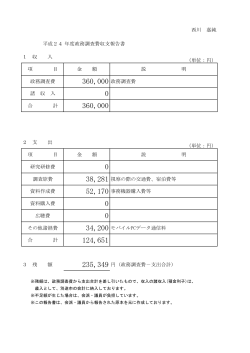 西川嘉純議員平成24年度収支報告書 （PDF 73.9KB）
