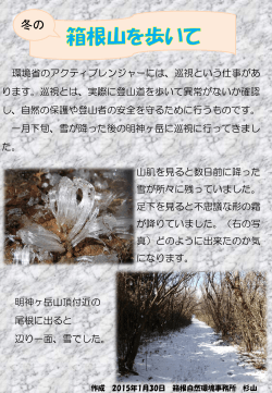 2015年2月「冬の箱根山を歩いて」