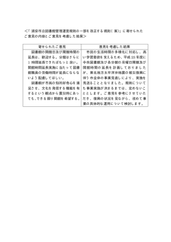 ＜「浦安市立図書館管理運営規則の一部を改正する規則（案）」に寄せ