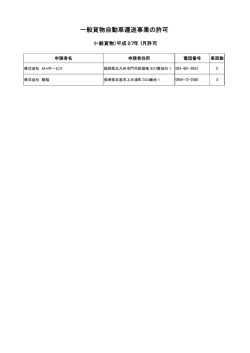 一般貨物自動車運送事業の許可