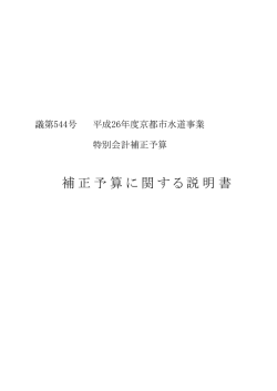 水道事業特別会計補正予算に関する説明書