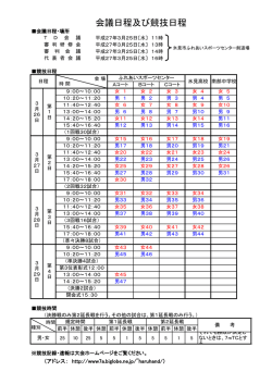 会議日程及び競技日程