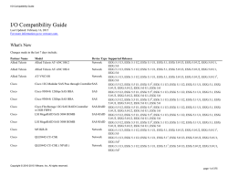 I/O Compatibility Guide - Hardware Compatibility Guide