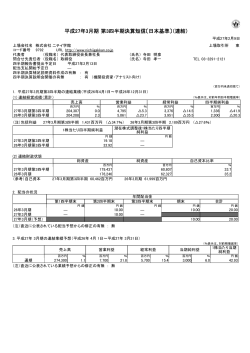 平成27年3月期 第3四半期決算短信〔日本基準〕（連結）