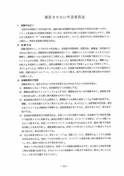 徒長させない中苗育苗法