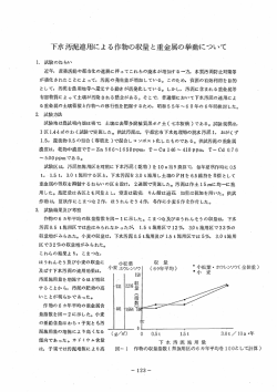 下水汚泥連用による作物の収量と重金属の挙動について