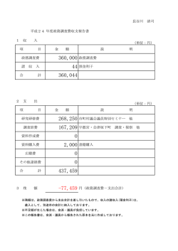 長谷川清司議員平成24年度収支報告書 （PDF 74.4KB）