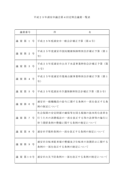 議案一覧 （PDF 69.8KB）