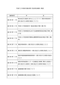 議案一覧 （PDF 4.8KB）