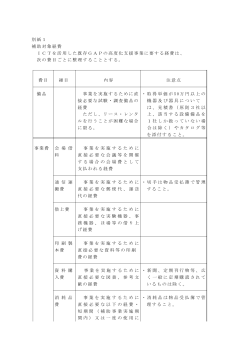 【別紙1】補助対象経費（PDF：106KB）