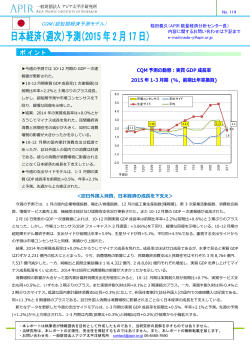 日本経済（週次）予測（2015年2月17日）