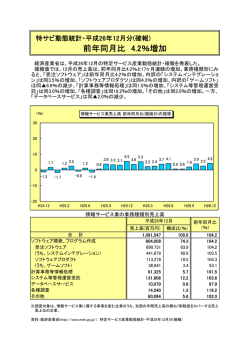 前年同月比 4.2％増加 - 情報サービス産業協会(JISA)