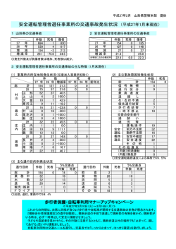 安全運転管理者選任事業所の交通事故発生状況 （平成27年1月末現在）