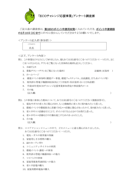「ECOチャレンジ応援事業」アンケート調査票（259kbyte）（pdf）