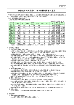 分収造林契約見直しに係る森林所有者の意見