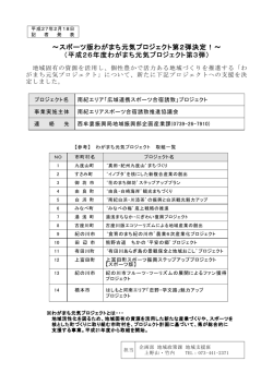～スポーツ版わがまち元気プロジェクト第2弾決定！～ （平成26年度