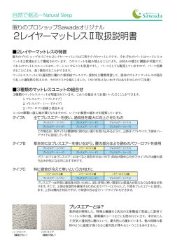 説明書PDF - 眠りのプロショップ Sawada