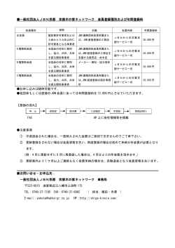 一般社団法人JBN京都 京都木の家ネットワーク 会員登録種別および