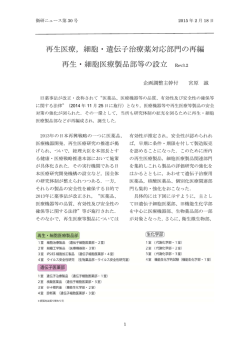 再生医療，細胞・遺伝子治療薬対応部門の再編 再生・細胞医療