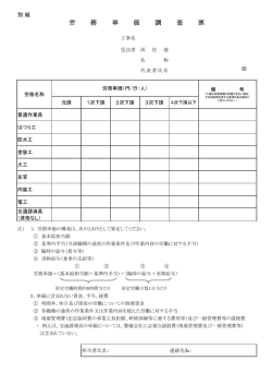 労務単価調査票 （別ウィンドウ・PDFファイル・64KB）