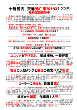 十勝管内、交通死亡事故ゼロ122日