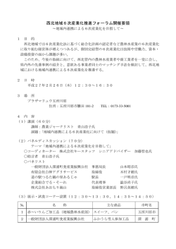西北地域6次産業化推進フォーラム開催要領