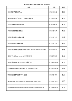 学会 日程 場所 1 日本膜学会第37年会 H27.5.11
