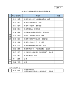 朝倉市庁舎整備検討市民会議委員名簿