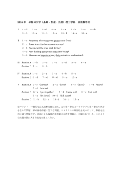 2015 年 早稲田大学（基幹・創造・先進）理工学部 英語解答例