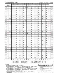 学科教習時間割表 2月