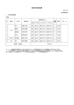 魚類の放射性物質検査結果（PDF：133KB）
