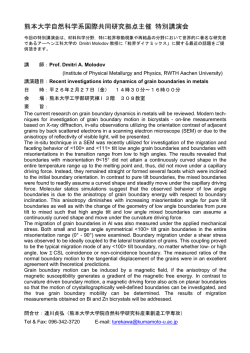 Prof. D. Molodov特別講演会