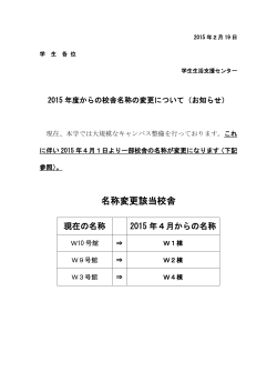 校舎名称の変更について