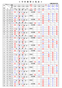 学科日程表 PDF