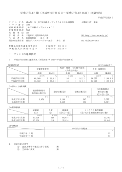 MAXIS JPX日経インデックス400上場投信 決算短信