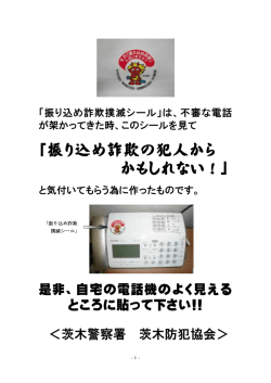 「振り込め詐欺の犯人から かもしれない！」
