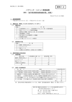 資料1-2 パブリック・コメント実施結果 （PDFファイル 178.2KB）