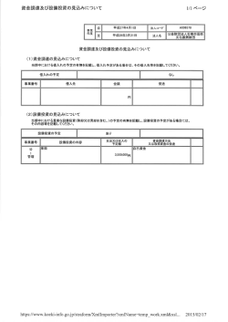 資金調達及び設備投資の見込みについて ー/ー ページ