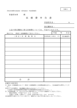 医 療 費 申 告 書