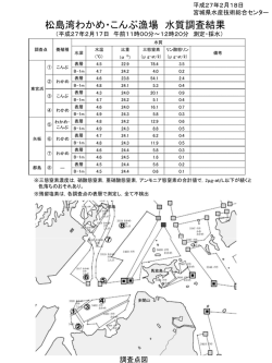 松島湾わかめ・こんぶ漁場水質調査結果 [PDFファイル／285KB]