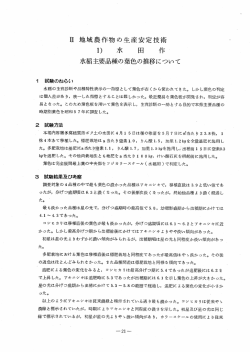水稲主要品種の葉色の推移について