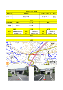 管理番号 種別 国道 都道府県名 市町村 福島県 白河市 名称 名称 白河