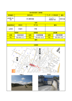 管理番号 種別 山形県-02- 420 市町村道 都道府県名 市町村 山形県
