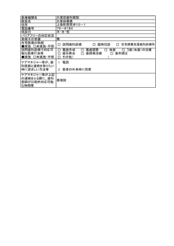 医療機関名 院長名 住所 電話番号 休診日 バリアフリーの対応状況