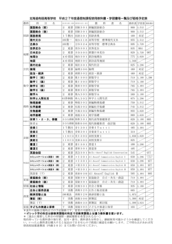 北海道有朋高等学校 平成27年度通信制課程使用教科書・学習書等