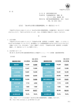 （訂正）「2014年12月期 決算説明資料」の一部訂正について