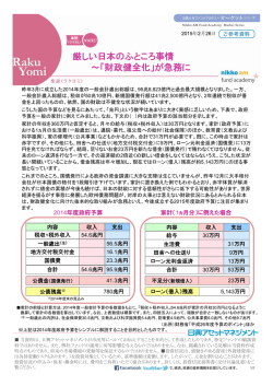 厳しい日本のふところ事情 厳しい日本のふところ事情 ～「財政健全化」