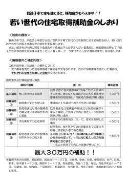 若い世代の住宅取得補助金のしおり 27.2.25