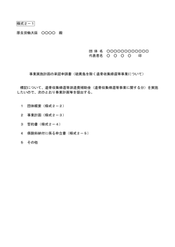 様式2－1 厚生労働大臣 殿 団 体 名 代表者