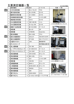 主要測定機器一覧(PDF 250KB)